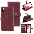 Copper Buckle Horizontal Flip Leather Phone Case with Holder & Card Slots & Wallet For iPhone X / XS(Maroon)