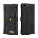 Copper Buckle Horizontal Flip Leather Phone Case with Holder & Card Slots & Wallet For iPhone SE 2022 / SE 2020 / 8 / 7(Black)