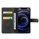 Copper Buckle Horizontal Flip Leather Phone Case with Holder & Card Slots & Wallet For iPhone SE 2022 / SE 2020 / 8 / 7(Black)