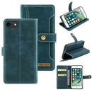Copper Buckle Horizontal Flip Leather Phone Case with Holder & Card Slots & Wallet For iPhone SE 2022 / SE 2020 / 8 / 7(Green)