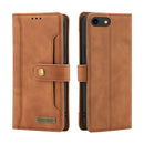 Copper Buckle Horizontal Flip Leather Phone Case with Holder & Card Slots & Wallet For iPhone SE 2022 / SE 2020 / 8 / 7(Brown)