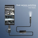 AN100 3 in 1 IP68 Waterproof USB-C / Type-C + Micro USB + USB Dual Cameras Industrial Digital Endoscope with 9 LEDs, Support Android System, Lens Diameter: 8mm, Length:5m Soft Cable