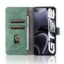 For OPPO Realme GT Neo2 Solid Color Skin Feel Magnetic Buckle Horizontal Flip Calf Texture PU Phone Case(Green)