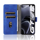 For OPPO Realme GT Neo2 Solid Color Skin Feel Magnetic Buckle Horizontal Flip Calf Texture PU Phone Case(Blue)
