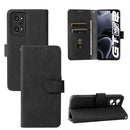 For OPPO Realme GT Neo2 Solid Color Skin Feel Magnetic Buckle Horizontal Flip Calf Texture PU Phone Case(Black)