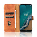 For Nokia G50 Solid Color Skin Feel Magnetic Buckle Horizontal Flip Calf Texture PU Phone Case(Brown)
