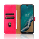 For Nokia G50 Solid Color Skin Feel Magnetic Buckle Horizontal Flip Calf Texture PU Phone Case(Rose Gold)