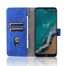For Nokia G50 Solid Color Skin Feel Magnetic Buckle Horizontal Flip Calf Texture PU Phone Case(Blue)