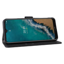 For Nokia G50 Solid Color Skin Feel Magnetic Buckle Horizontal Flip Calf Texture PU Phone Case(Black)