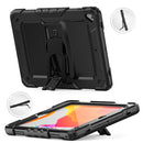 Shockproof Colorful Silicone + Black PC Tablet Protective Case with Holder & Shoulder Strap For iPad 9.7 2018 / 2017(Black)