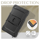 Shockproof Colorful Silicone + Black PC Tablet Protective Case with Holder & Shoulder Strap For iPad 9.7 2018 / 2017(Black)