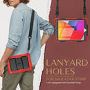Shockproof Colorful Silicone + Black PC Tablet Protective Case with Holder & Shoulder Strap For iPad 9.7 2018 / 2017(Red)