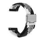 22mm Universal Metal Buckle Nylon Braided Watch Band(Z Black White)