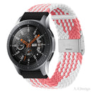 22mm Universal Metal Buckle Nylon Braided Watch Band(Z Pink White)