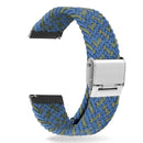 22mm Universal Metal Buckle Nylon Braided Watch Band(W Blue Green)