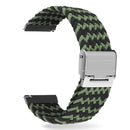 22mm Universal Metal Buckle Nylon Braided Watch Band(W Black Green)