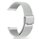 22mm Universal Metal Buckle Nylon Braided Watch Band(White)