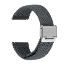 22mm Universal Metal Buckle Nylon Braided Watch Band(Gray)