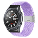 22mm Universal Metal Buckle Nylon Braided Watch Band(Light Purple)
