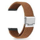 22mm Universal Metal Buckle Nylon Braided Watch Band(Coffee)