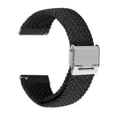 22mm Universal Metal Buckle Nylon Braided Watch Band(Black)