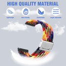 22mm Universal Metal Buckle Nylon Braided Watch Band(Dark Purple)