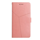 For Huawei P50 Pro Y Stitching Horizontal Flip Leather Phone Case with Holder & Card Slots & Wallet & Photo Frame(Rose Gold)