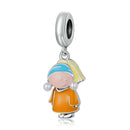S925 Sterling Silver Cute Girl Pendant DIY Bracelet Necklace Accessories