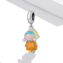 S925 Sterling Silver Cute Girl Pendant DIY Bracelet Necklace Accessories