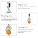 S925 Sterling Silver Cute Girl Pendant DIY Bracelet Necklace Accessories