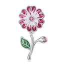 S925 Sterling Silver Pink Flower Beads DIY Bracelet Necklace Accessories