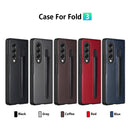 For Samsung Galaxy Z Fold3 5G GKK Foldable Litchi Texture PU + PC Phone Case with Pen Slot(Grey)