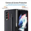 For Samsung Galaxy Z Fold3 5G GKK Foldable Litchi Texture PU + PC Phone Case with Pen Slot(Grey)