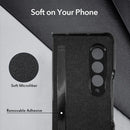 For Samsung Galaxy Z Fold3 5G GKK Foldable Litchi Texture PU + PC Phone Case with Pen Slot(Grey)