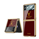 For Samsung Galaxy Z Flip3 5G GKK Elk Electroplating Glass Shell Film Integrated Phone Case(Red)