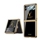 For Samsung Galaxy Z Flip3 5G GKK Elk Electroplating Glass Shell Film Integrated Phone Case(Black)