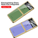 For Samsung Galaxy Z Flip3 5G GKK Elk Electroplating Glass Shell Film Integrated Phone Case(Purple)