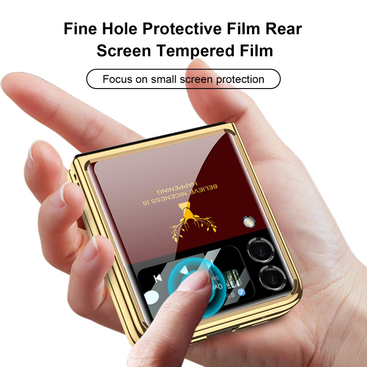 For Samsung Galaxy Z Flip3 5G GKK Elk Electroplating Glass Shell Film Integrated Phone Case(Emerald)