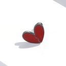 S925 Sterling Silver Dark Heart Ear Studs Women Earrings