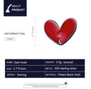 S925 Sterling Silver Dark Heart Ear Studs Women Earrings
