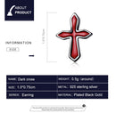 S925 Sterling Silver Dark Cross Ear Studs Women Earrings