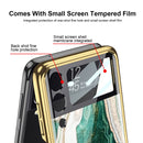 For Samsung Galaxy Z Flip3 5G GKK Marble Pattern Electroplating Glass Phone Case(Marble 09)