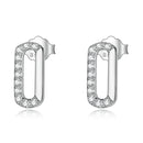 S925 Sterling Silver Mini Paperclip Ear Studs Women Earrings