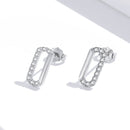 S925 Sterling Silver Mini Paperclip Ear Studs Women Earrings