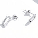 S925 Sterling Silver Mini Paperclip Ear Studs Women Earrings