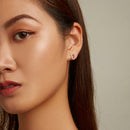 S925 Sterling Silver Mini Paperclip Ear Studs Women Earrings