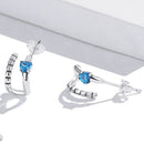 S925 Sterling Silver Blue Zircon Ear Studs Women Earrings