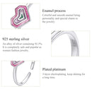 S925 Sterling Silver Colorful Heart Women Open Ring