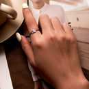 S925 Sterling Silver Colorful Heart Women Open Ring