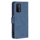 For OPPO A74 5G / A93 5G / A54 5G Magnetic Clasp RFID Blocking Anti-Theft Leather Case with Holder & Card Slots & Wallet(Blue)